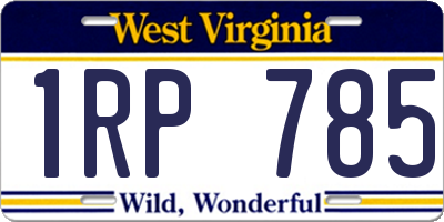 WV license plate 1RP785
