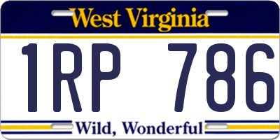 WV license plate 1RP786