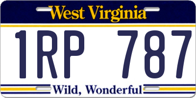 WV license plate 1RP787