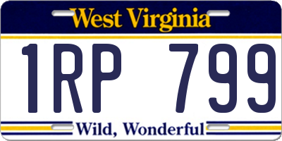 WV license plate 1RP799