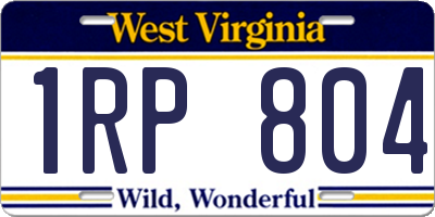 WV license plate 1RP804