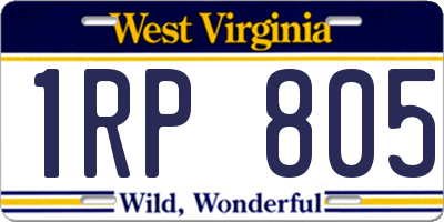 WV license plate 1RP805