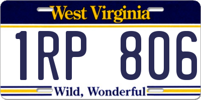 WV license plate 1RP806