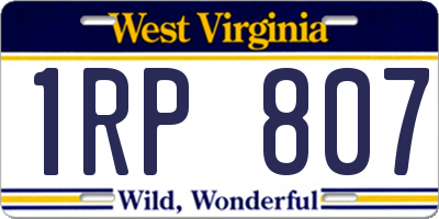 WV license plate 1RP807