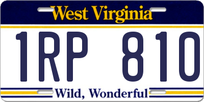 WV license plate 1RP810