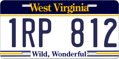 WV license plate 1RP812
