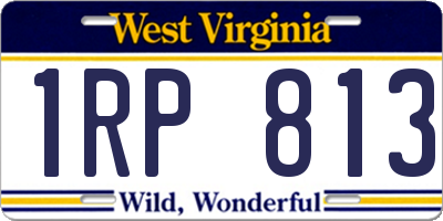 WV license plate 1RP813
