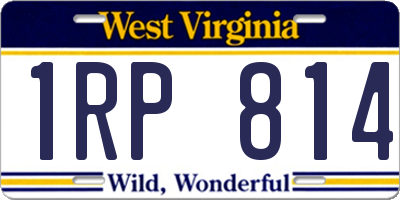 WV license plate 1RP814