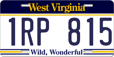 WV license plate 1RP815