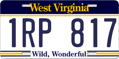 WV license plate 1RP817