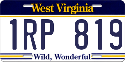 WV license plate 1RP819