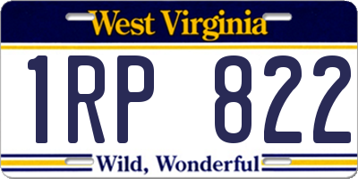 WV license plate 1RP822