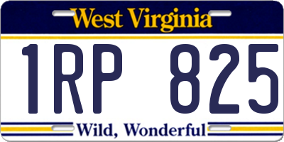 WV license plate 1RP825