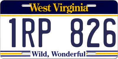 WV license plate 1RP826