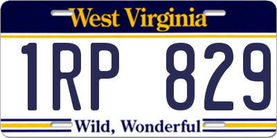 WV license plate 1RP829