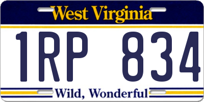 WV license plate 1RP834