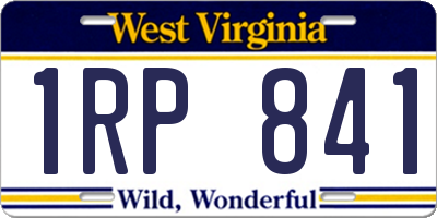 WV license plate 1RP841