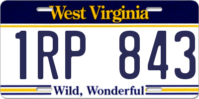 WV license plate 1RP843
