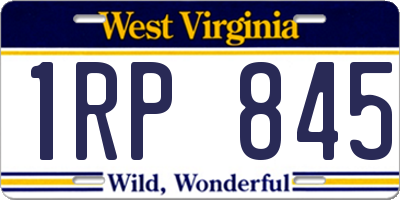 WV license plate 1RP845