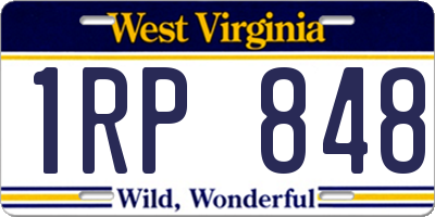 WV license plate 1RP848