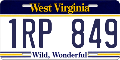 WV license plate 1RP849