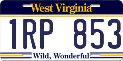WV license plate 1RP853