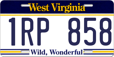 WV license plate 1RP858