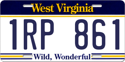 WV license plate 1RP861