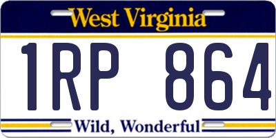 WV license plate 1RP864