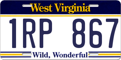 WV license plate 1RP867