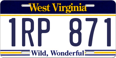 WV license plate 1RP871