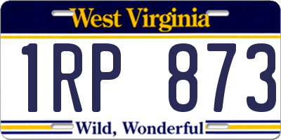 WV license plate 1RP873