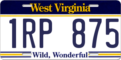 WV license plate 1RP875