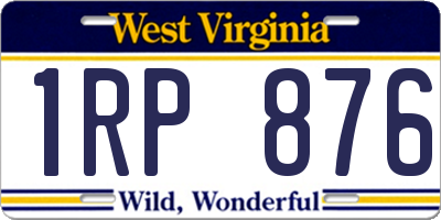 WV license plate 1RP876