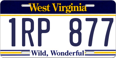 WV license plate 1RP877