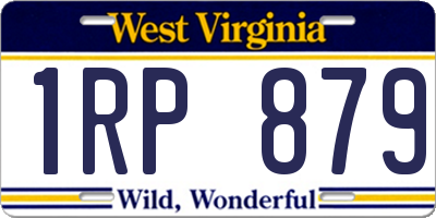 WV license plate 1RP879