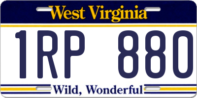 WV license plate 1RP880