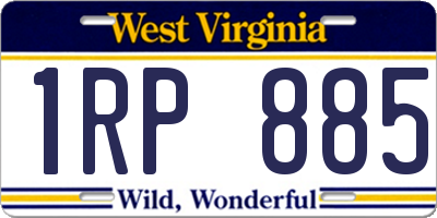 WV license plate 1RP885