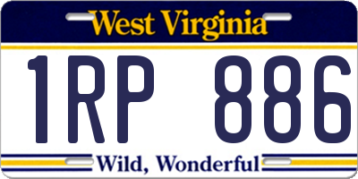 WV license plate 1RP886