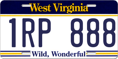 WV license plate 1RP888