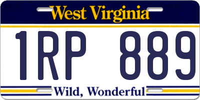 WV license plate 1RP889