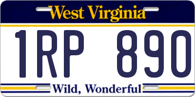 WV license plate 1RP890