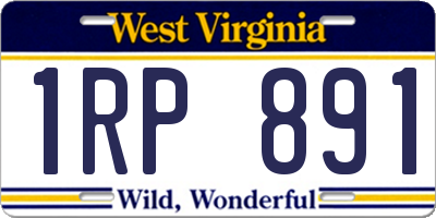 WV license plate 1RP891