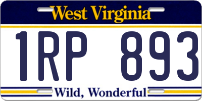 WV license plate 1RP893
