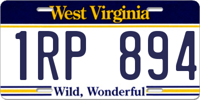 WV license plate 1RP894
