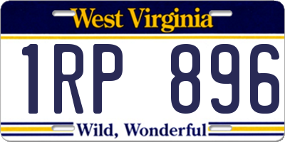 WV license plate 1RP896