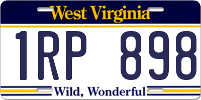 WV license plate 1RP898