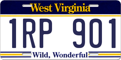 WV license plate 1RP901
