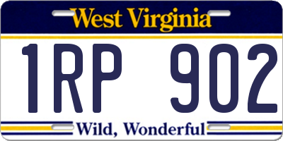 WV license plate 1RP902