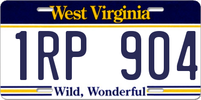 WV license plate 1RP904